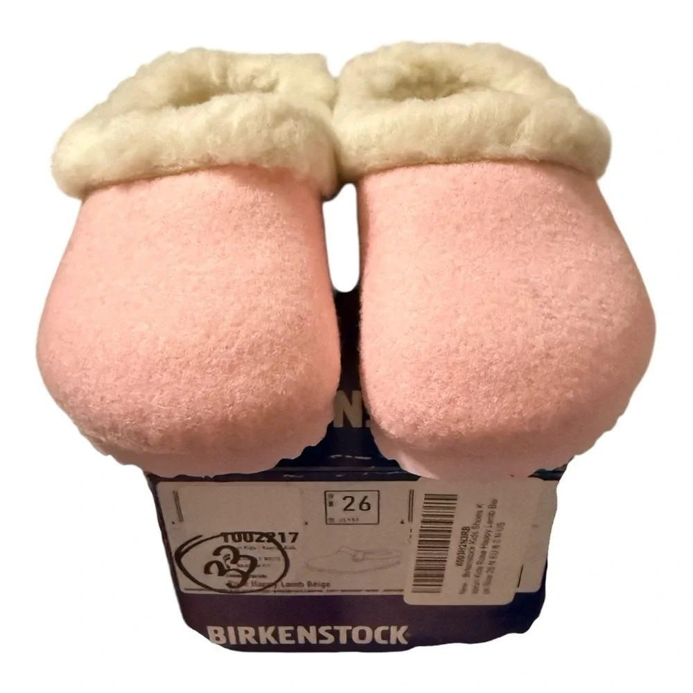 Birkenstock Pink Shearling Girls Slippers Size 8 Narrow (EU 26)